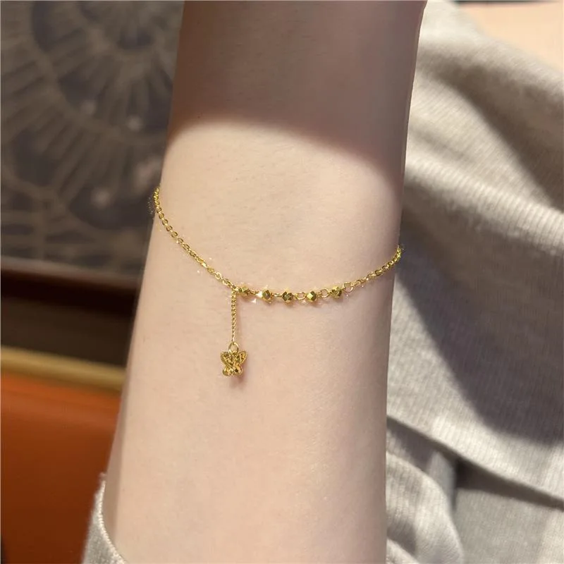 

New 925 Sterling Silver Butterfly Bracelet Personalized Simple Charm Bracelet Birthday Gift for Women's Fine Jewelry