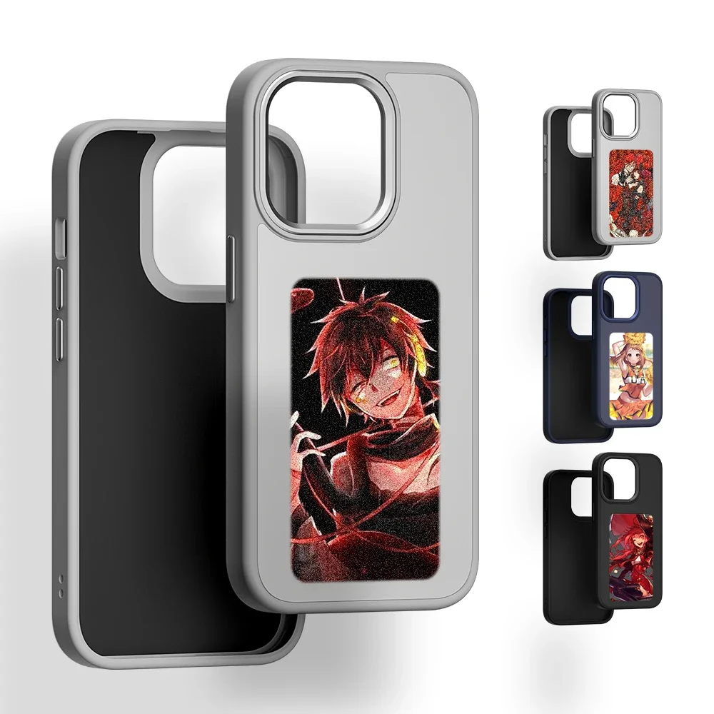 

NFC 4 Color Phone Case For iPhone 15 14 13 Pro Max DIY Personalized Custom Cases E ink Screen Phone Cover Protection Cartoon