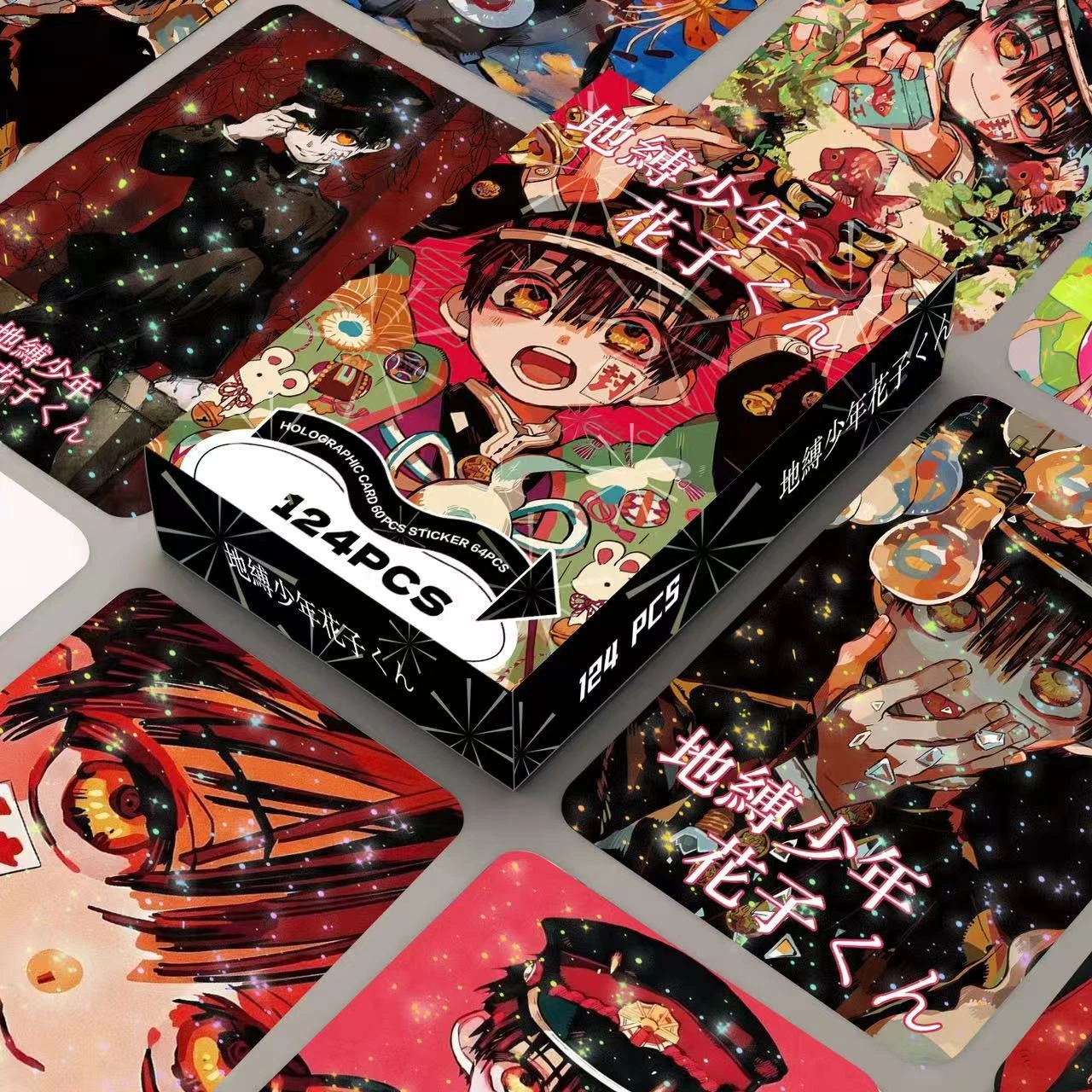 124PCS Pegatinas HD de Personajes de Anime y Dibujos Animados Hanako Kun, Tarjetas Láser con Foto, Tarjetas Holográficas LOMO, Juguete, Regalo