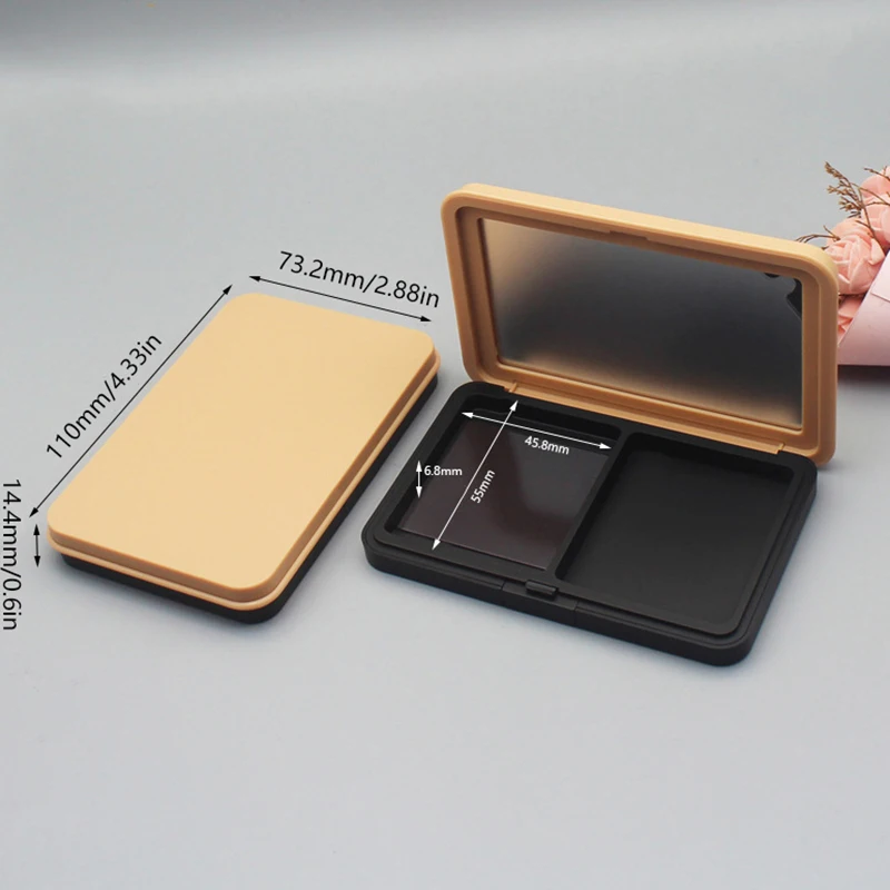 Empty Magnetic 2-Compartment Eyeshadow Makeup Palette Concealer Makeup Case With Mirror For Lipstick Blush Powder