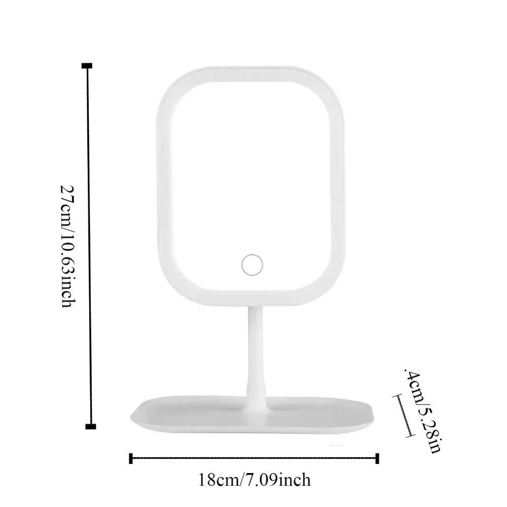 Rotating LED Cosmetic Mirror with Dimmable Light Up Your Beauty Three-color Light LED Vanity Mirror Touch Sensor Switch