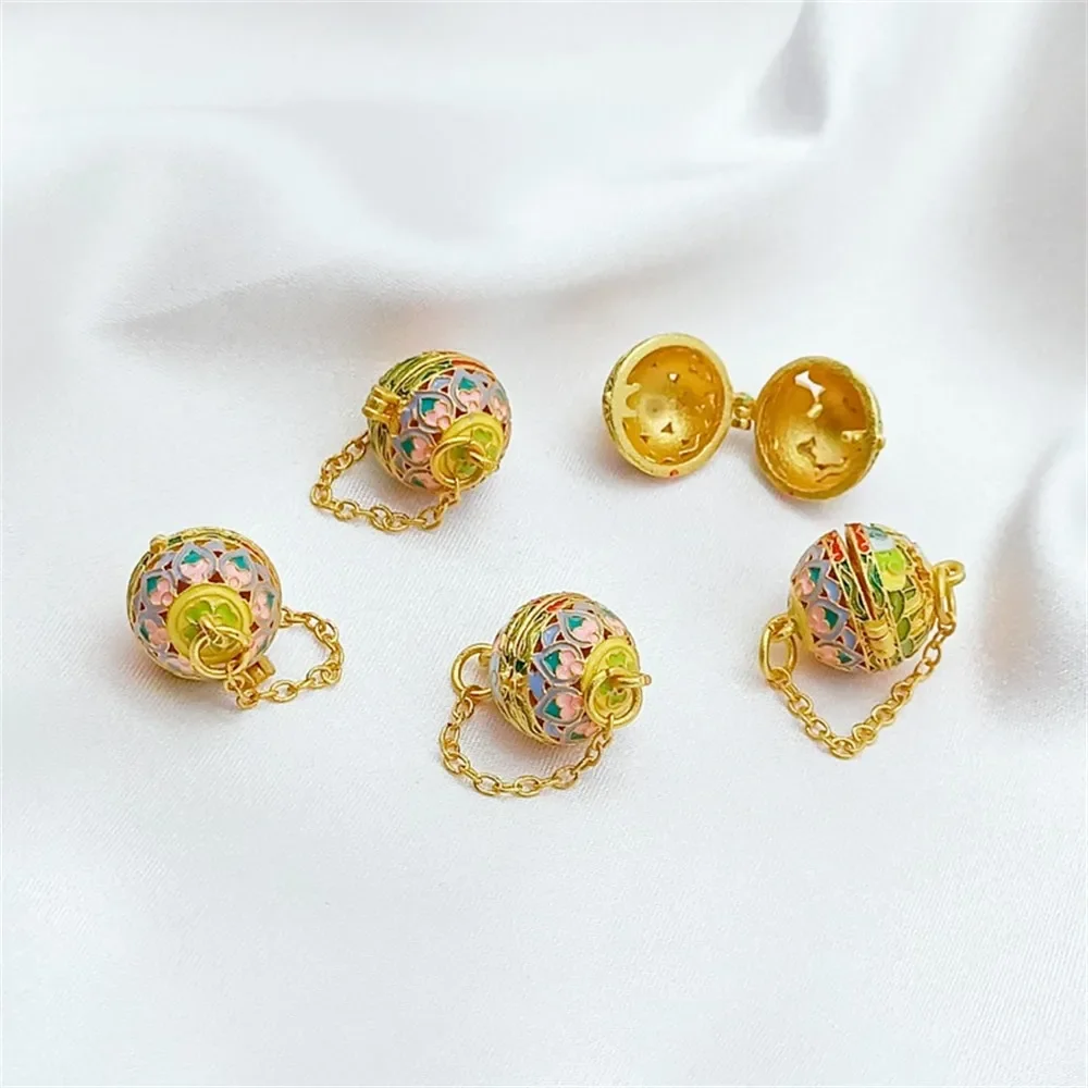 قلادة كيس بسبعة ألوان من الذهب الرملي عيار 18 قيراط، قلادة مصنوعة يدويًا، إكسسوار قلادة قابل للفتح #2