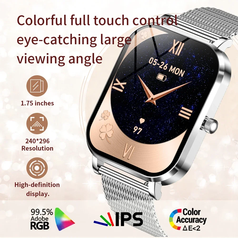 2025 New Xiaomi Fashion Women Smartwatch AMOLED HD Screen Heart Rate Blood Oxygen Monitoring BT Call Sports Smartwatch Woman