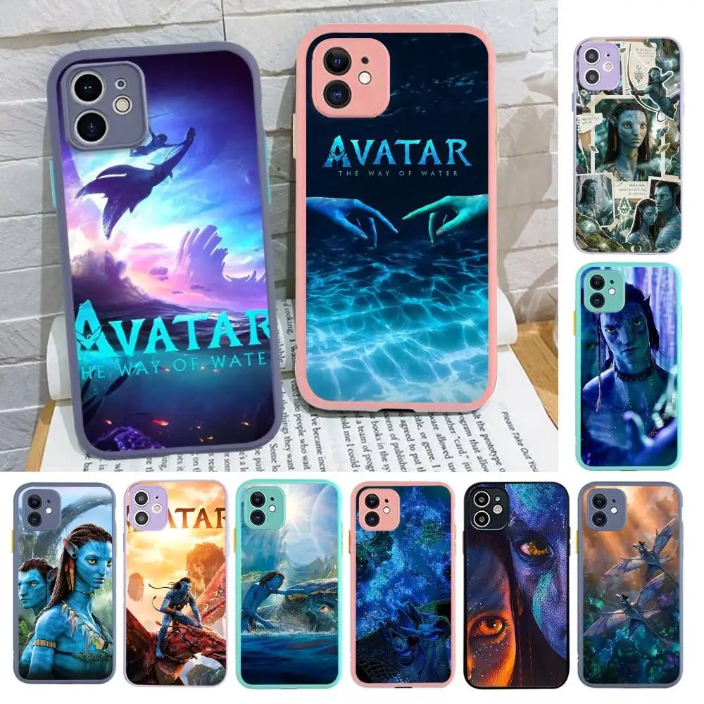 Coque de téléphone A-Avatar pour iPhone 11 12 13 14 15 16 Pro Plus X XS MAX, coque antichoc mate