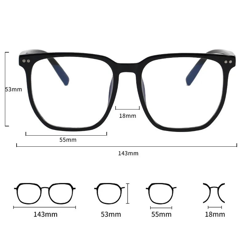 Square frame Myopia Glasses Men Women Anti-blue oversized Eyewear Unisex Luxury Clear Diopter Prescription Eyeglasses 0 to -6.0