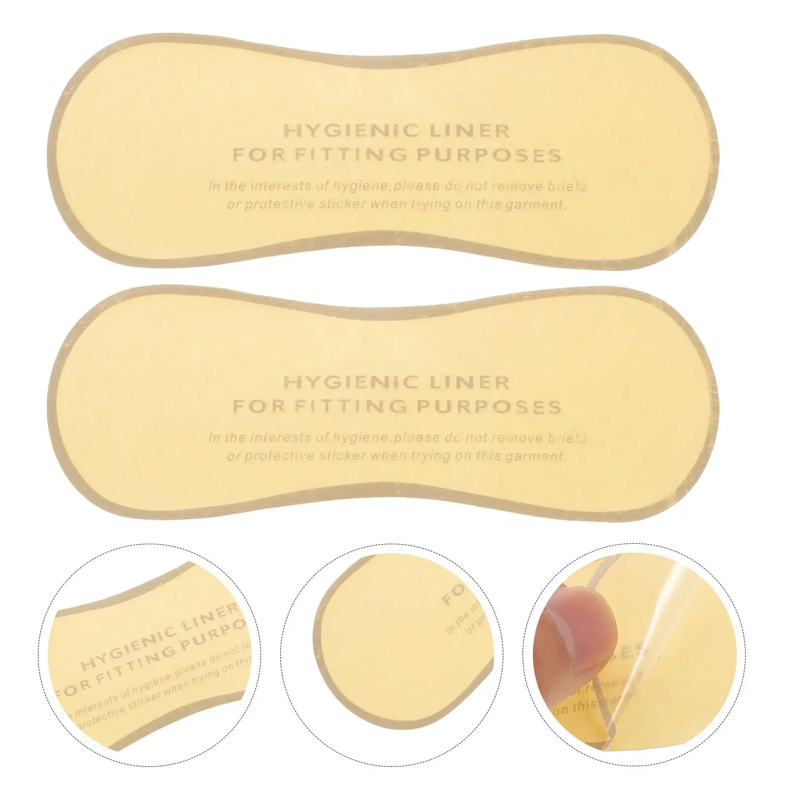 50 ชิ้นป้ายเตือน 4 2X12 เซนติเมตรสีดําสติกเกอร์ป้องกันสําหรับชุดว่ายน้ํากาว Liners กันน้ําสุขอนามัย