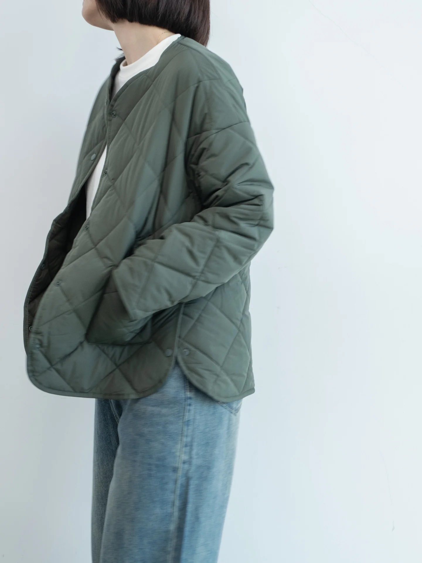 

Slimming Loose Fit round Ne Cotton Jaet Women's Quilted Coat Warmth And Sle for Autumn And Winter Commute