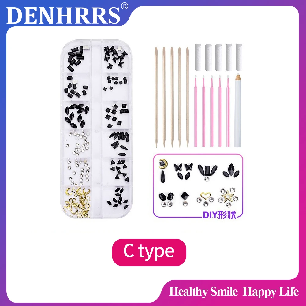 

1Set Tooth Gems Crystal Diamond Ornament Diy Tools Various Shapes Color Teeth Jewelry Decoration