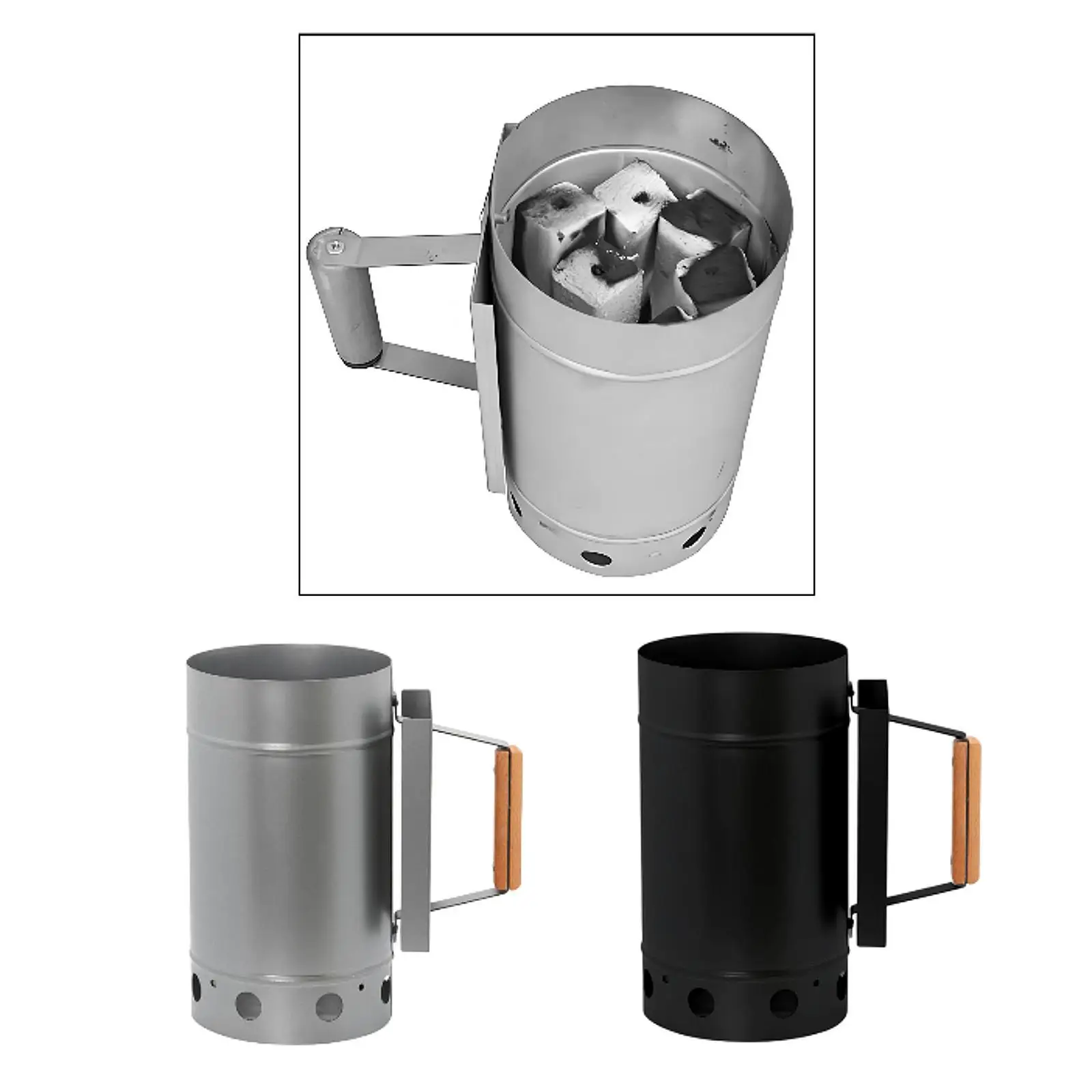 Arrancador de chimenea de carbón para parrilla de carbón y barbacoas para asar barbacoa