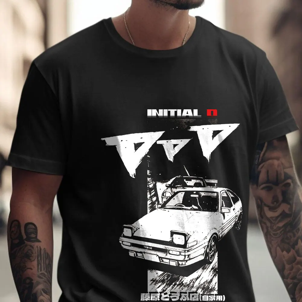 

0126 Initial D - Retro Mountain Drift Racing Manga Gift T shirt Street Racer Anime print Graphic clothes All size Tops S-6XL