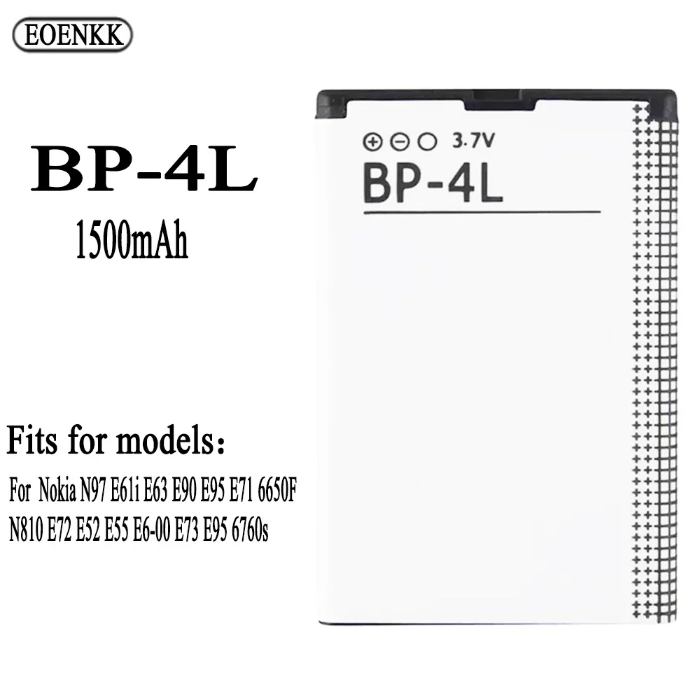 

BP4L BP-4L Battery For Nokia N97 E61i E63 E90 E95 E71 6650F N810 E72 E52 E55 E6-00 E73 E95 6760s Original Capacity Batteries Bat