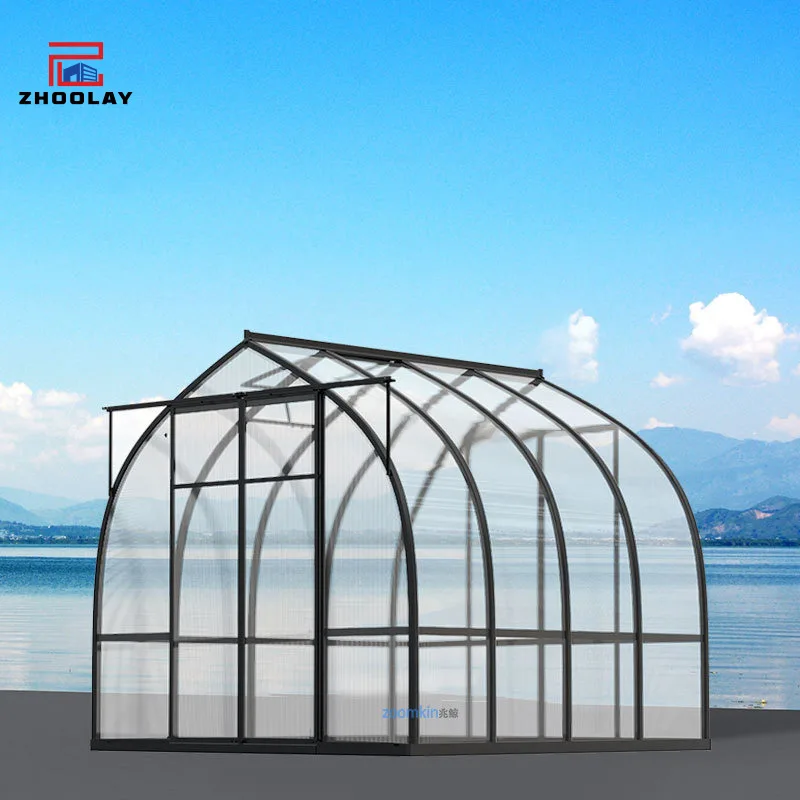 Large PC Board Greenhouse Aluminum Alloy Skeleton Household Vegetable Planting Heating Walk in Insulation Shed