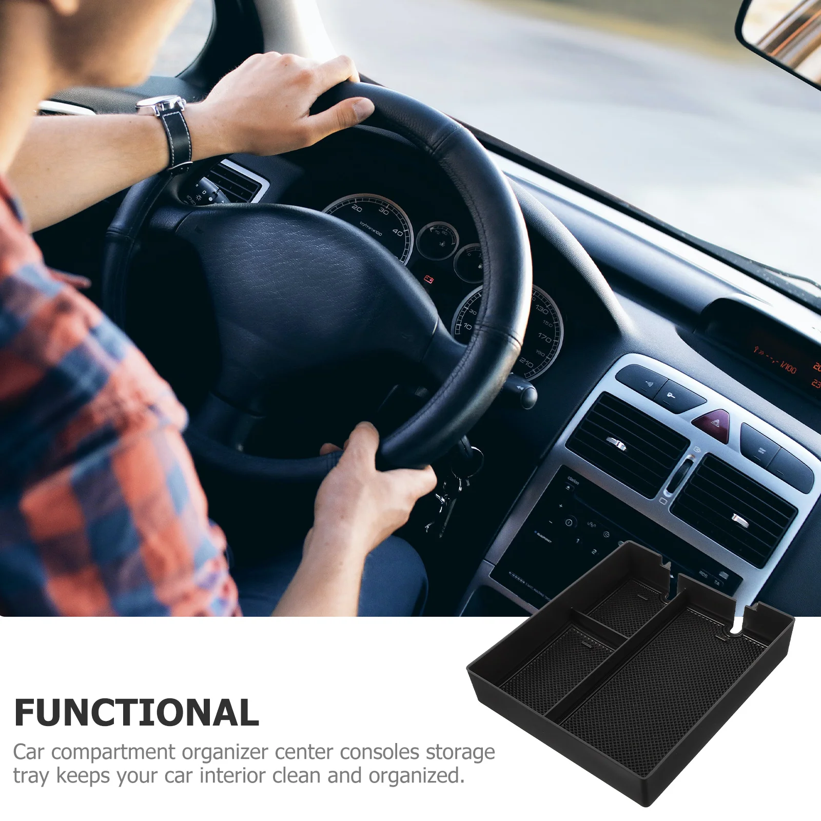 

Car Center Console Compartment Organizer Tray Insert Compatible for Rivian R1t 2022 Armrest Console Storage Interior