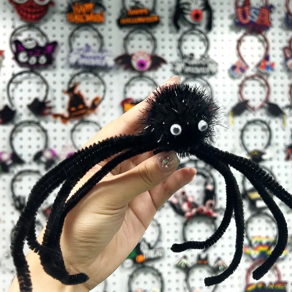 Long Leg Halloween Black Spider Hairpin Spider Headwear Spiders Hair Barrettes Black Purple Halloween Headdress Hair