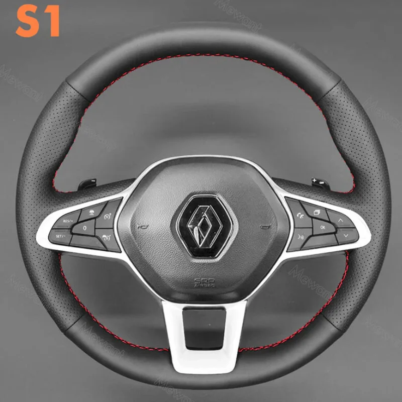 Car Steering Wheel Cover Braid Black Suede Interior for Renault Clio 5 V Captur 2 Zoe Renault Arkana Samsung Xm3 2019 2020 2021