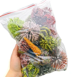 プラスチック製の庭の木,30個ピース/ロット,花の木,混合ワイヤーとプラスチックモデル,景観の木,レイアウト,ミニチュア