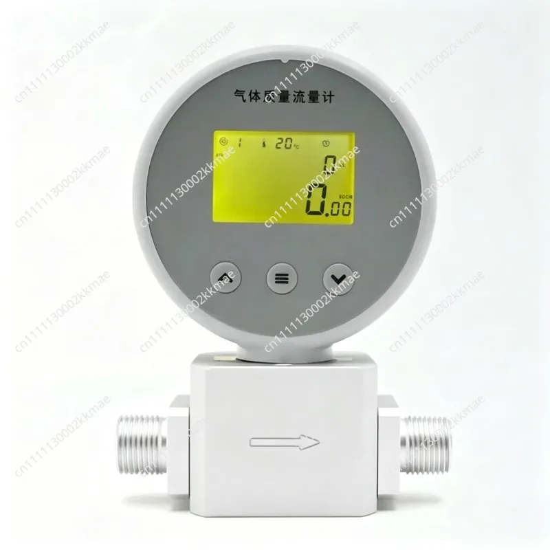 Digital Micro Gas Mass Flow Meter 300L/MIN for Compressed Air, Nitrogen, Oxygen RS485 Remote Transmission AMS2106R01
