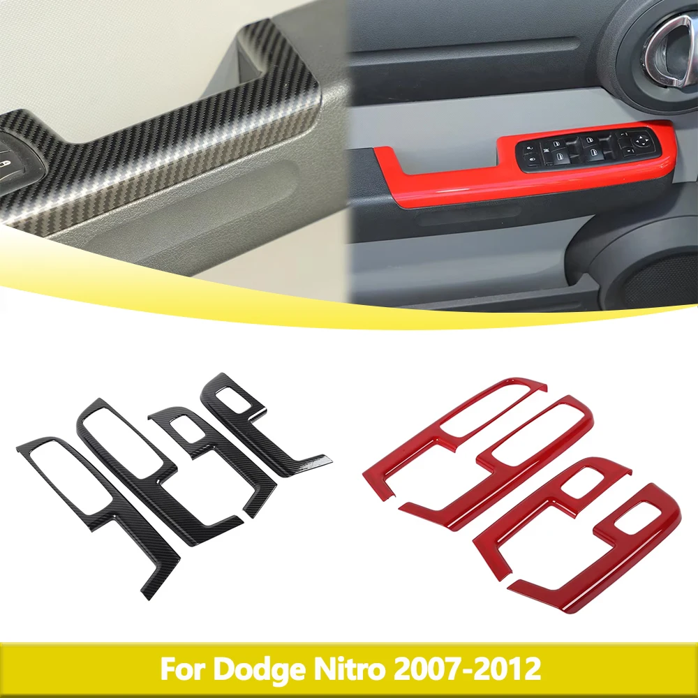 

Кнопка переключателя окна декоративная панель накладка для Dodge Nitro 2007-2012 углеродное волокно интерьерные автомобильные наклейки аксессуары черный