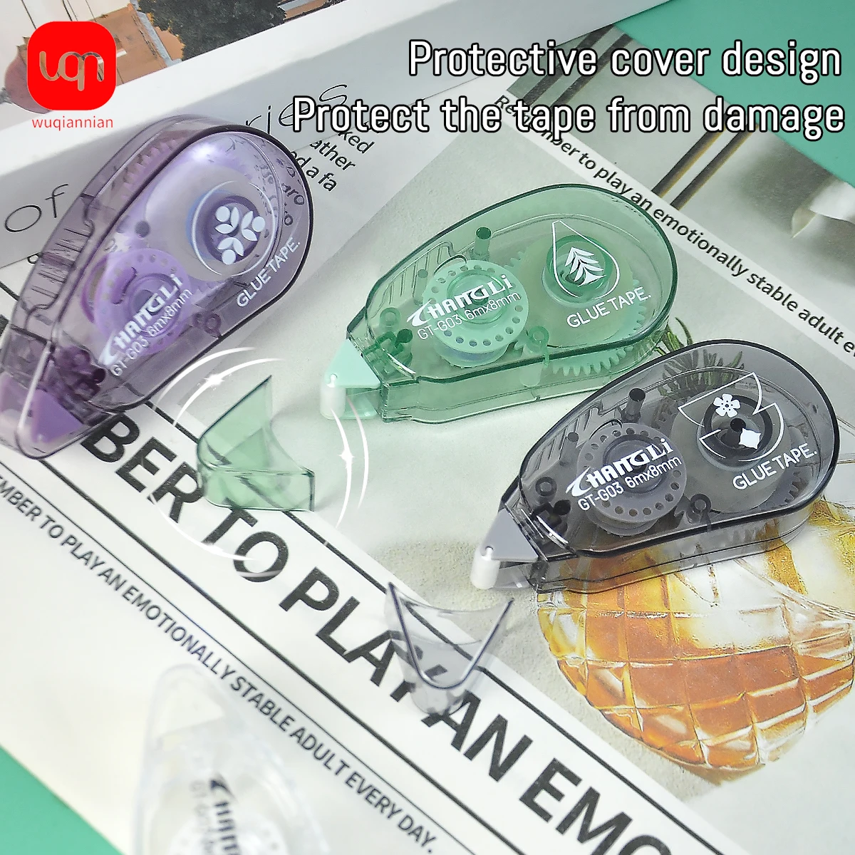 WQN-6pcs الإبداعية مزدوجة الوجهين الغراء الاستغناء لقطة DIY بها بنفسك سجل القصاصات ألبوم صور مجمعة 8*6 مللي متر اللوازم المدرسية والمكتبية
