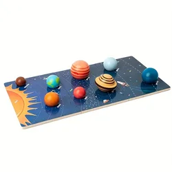 Wooden Planet Models, the Eight Planets of the Solar System, Planet Identification, Science Exploration Toys, Universe Planet Simulation Toys Reveal the Mysteries of the Solar System for Children. Interactive Educational Toys, Perfect Learning/Birthday/Halloween/Thanksgiving Gifts for Girls and Boys