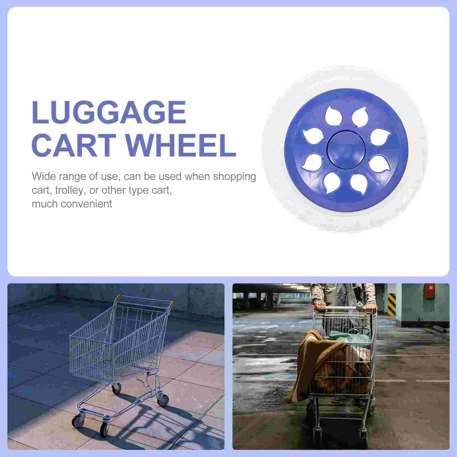 2 Pcs Cart on Wheels Wheelbarrow Multipurpose Universal Luggage Accessories Shopping Caster Elderly