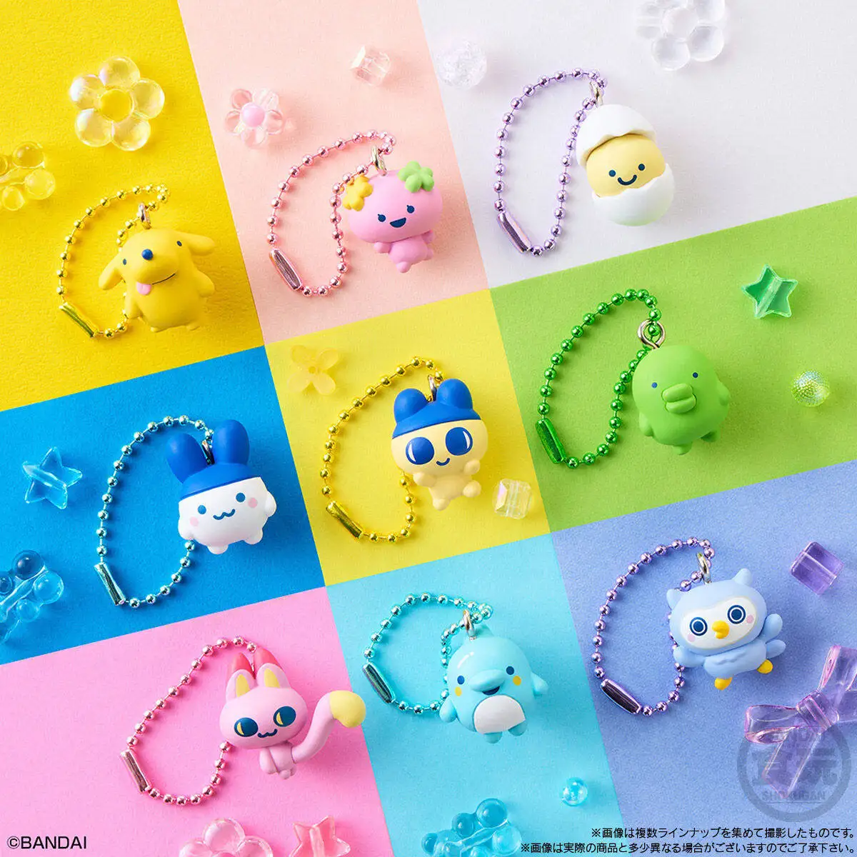 Llavero de personaje Bandai Tamagotchi, mini figura de dibujos animados, colgante, caja sorpresa, amuleto para bolso, adorno coleccionable para fans del anime