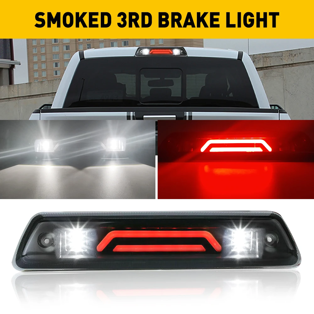 

1Pcs LED Smoke 3rd Third Brake Light Red White Fit For Ford F150 2009-2014 Brake Cargo Light Low Power Consumption Car Light