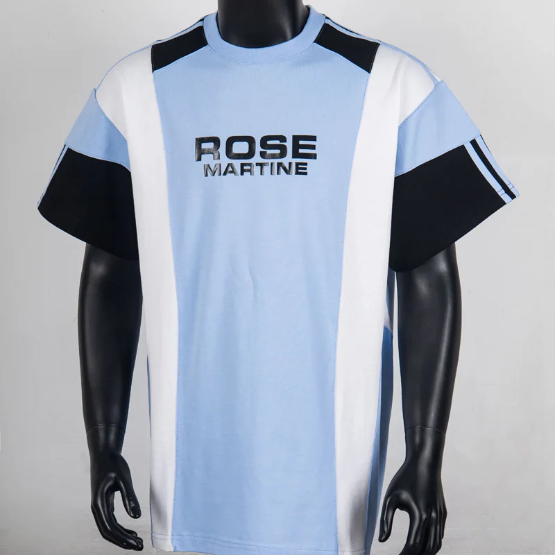 Print Size Tag Martine Rose Chest Embroidery Label T Shirt  Men Women Patchwork Best Quality Cotton Loose Casual T-shirt Tops