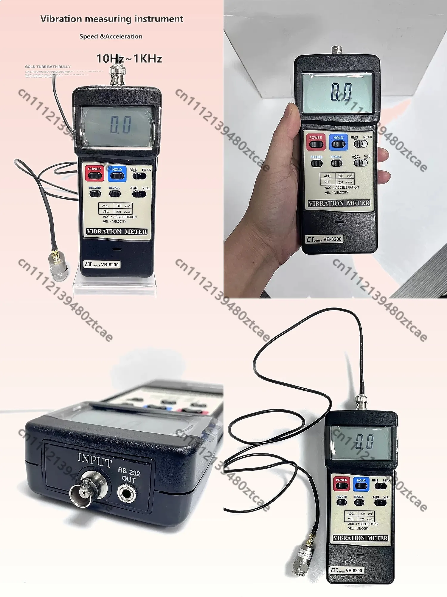 VB-8200 8220 Portable Digital Vibration Meter Motor Bearing Vibration Amplitude Tester Analyzer