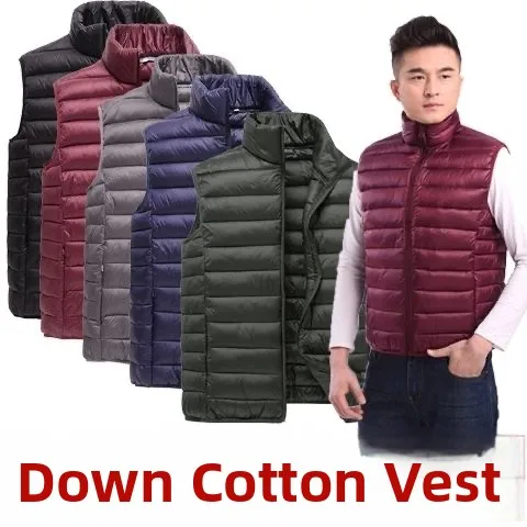 

Новинка 2024, осенне-зимний легкий пуховый хлопковый жилет, мужской orth Sle, зимний легкий теплый жилет большого размера с внутренней и внешней поверхностью