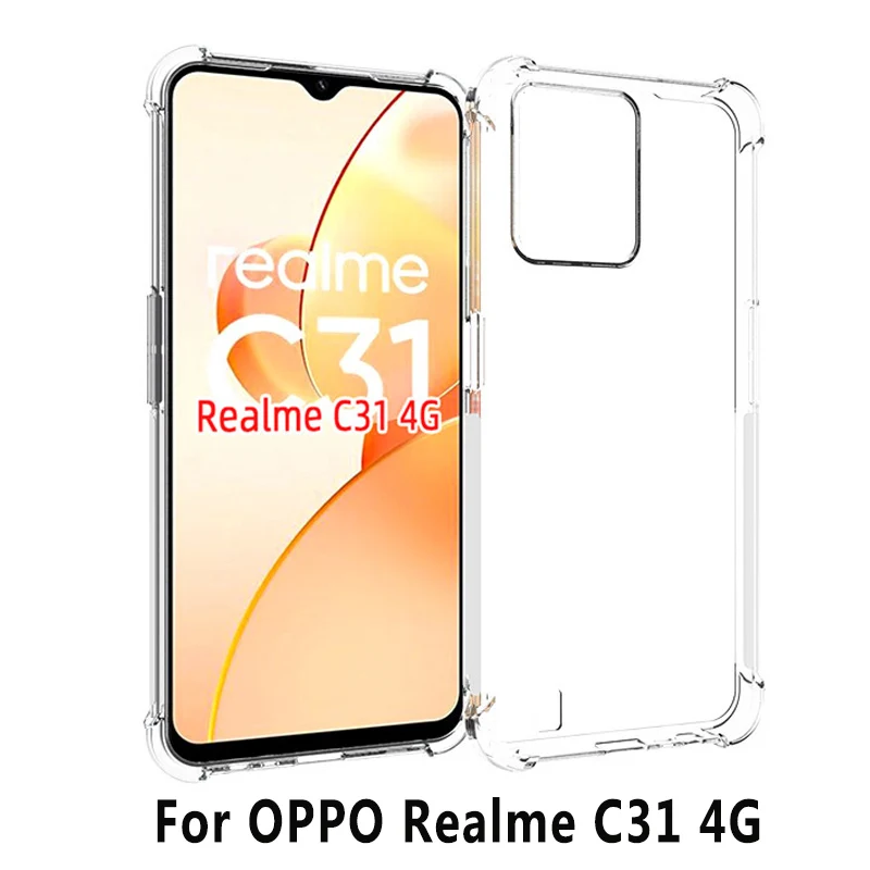 Realme C31 RMX3501 Case Air Cushion Shockproof Airbag Clear Silicone TPU Back Cover Phone Case for Realme C31 RealmeC31 RMX3501