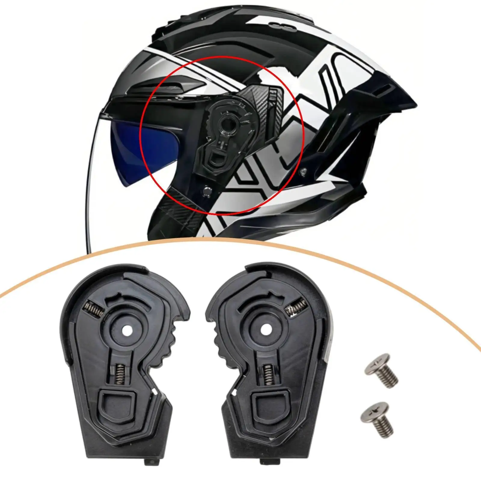 Half Helmet Visor Base Repair Parts Premium Accessories Lens Fixing Holder Open Face Helmet Base Plate for 718 with Screws