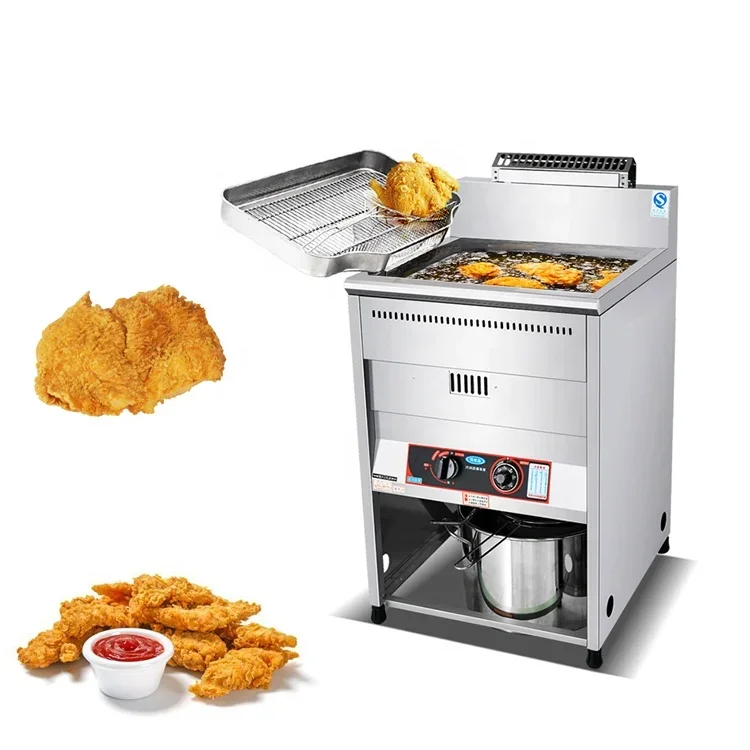 Stainless Steel Commercial Chicken-Row Frying Machine Gas Fryer Chicken Broaster Fryer With Oil