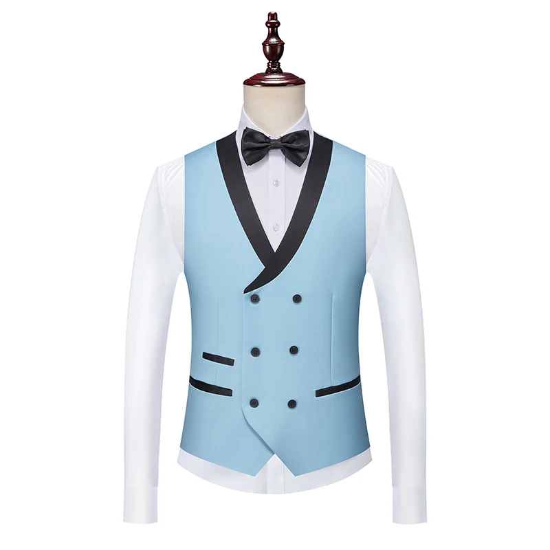 trajes para hombre traje de hombre elegante Los hombres de la marca lujo delgado británico boda color sólido vestido chaqueta masculina traje tres piezas chaleco Pantalones