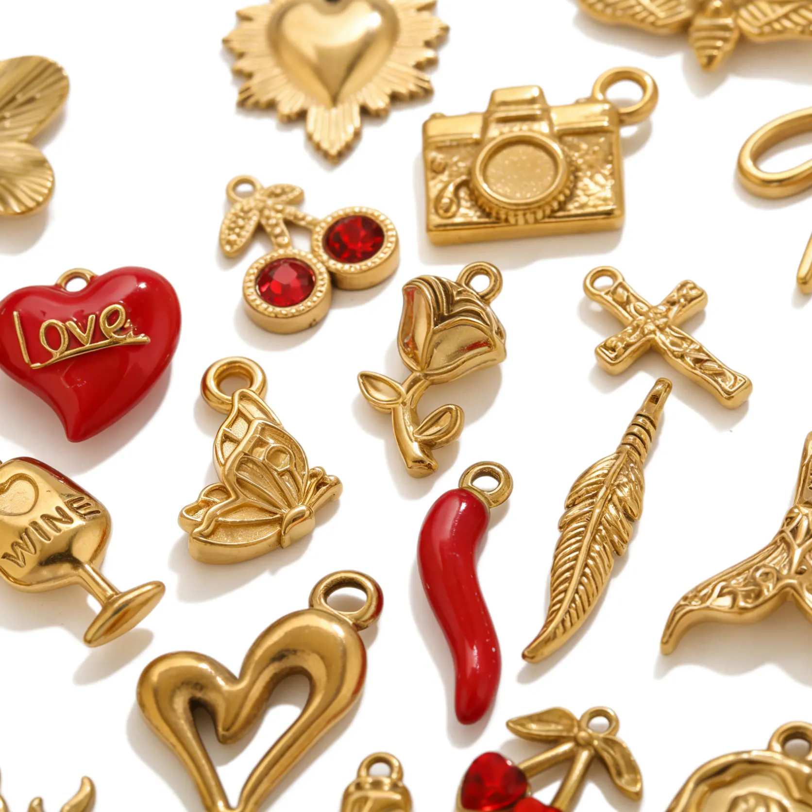 Gold Steel Charm Set 3