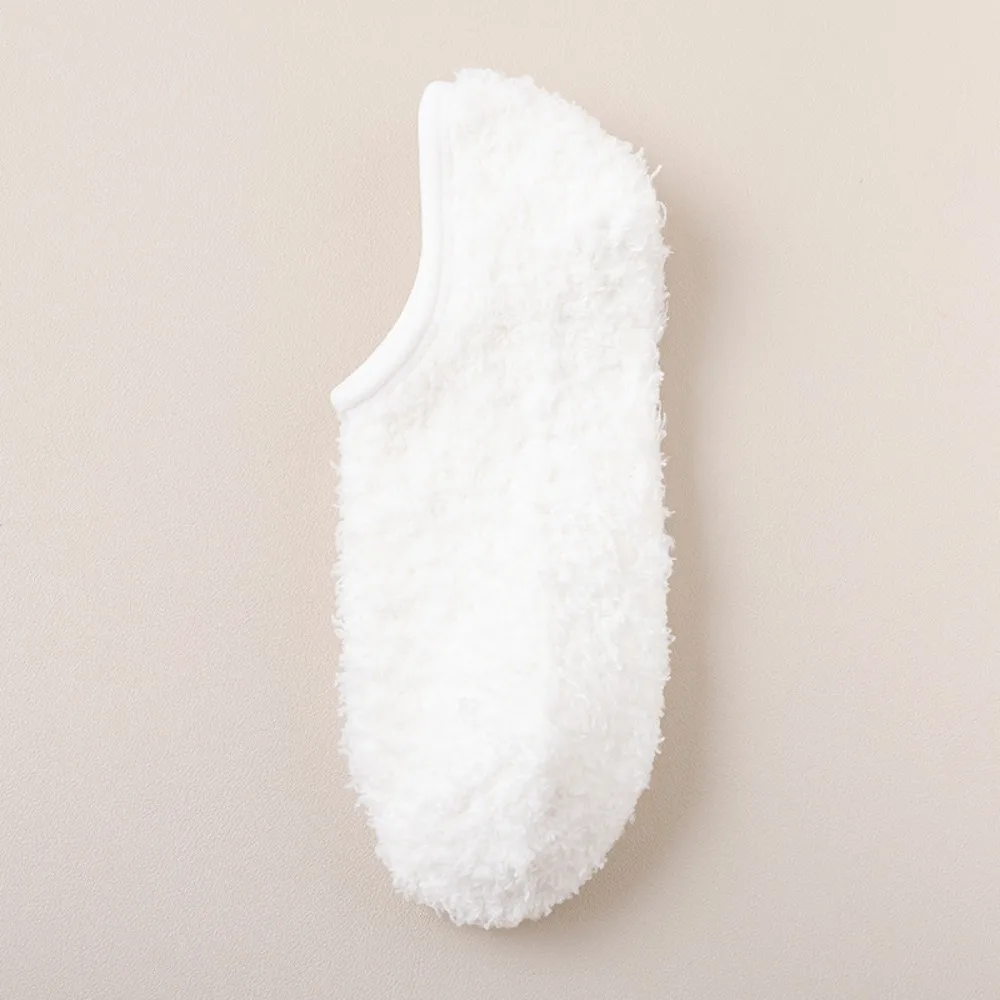 

Warm Thickened Socks Non-slip Cold-proof Floor Socks Solid Color Short Boat Socks Winter