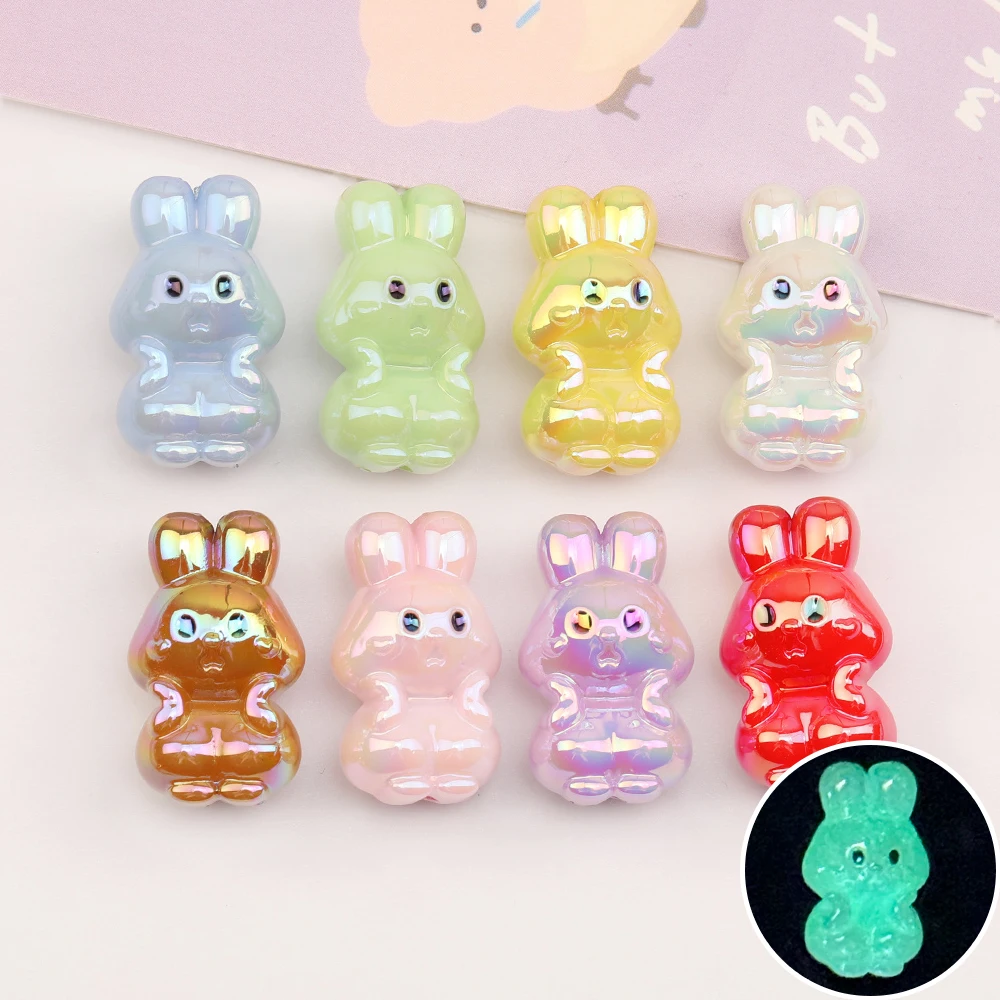 

Cordial Design 100Pcs 19*32MM DIY Beads Making/Aurora Effect/Rabbit Shape/Luminous Effect/Jewelry Findings & Components/Acrylic