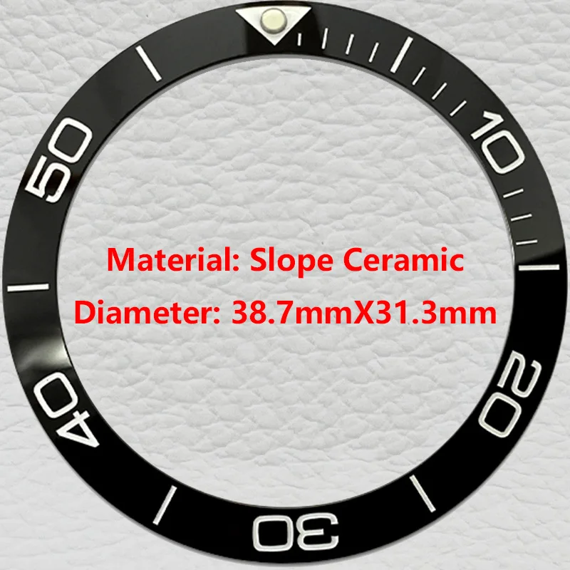 Керамический безель 38,7 мм X 31,3 мм, кольцо-вставка подходит для корпуса часов NH35, наклонная керамическая вставка безеля, запасные части для мужчин, часы для дайвинга