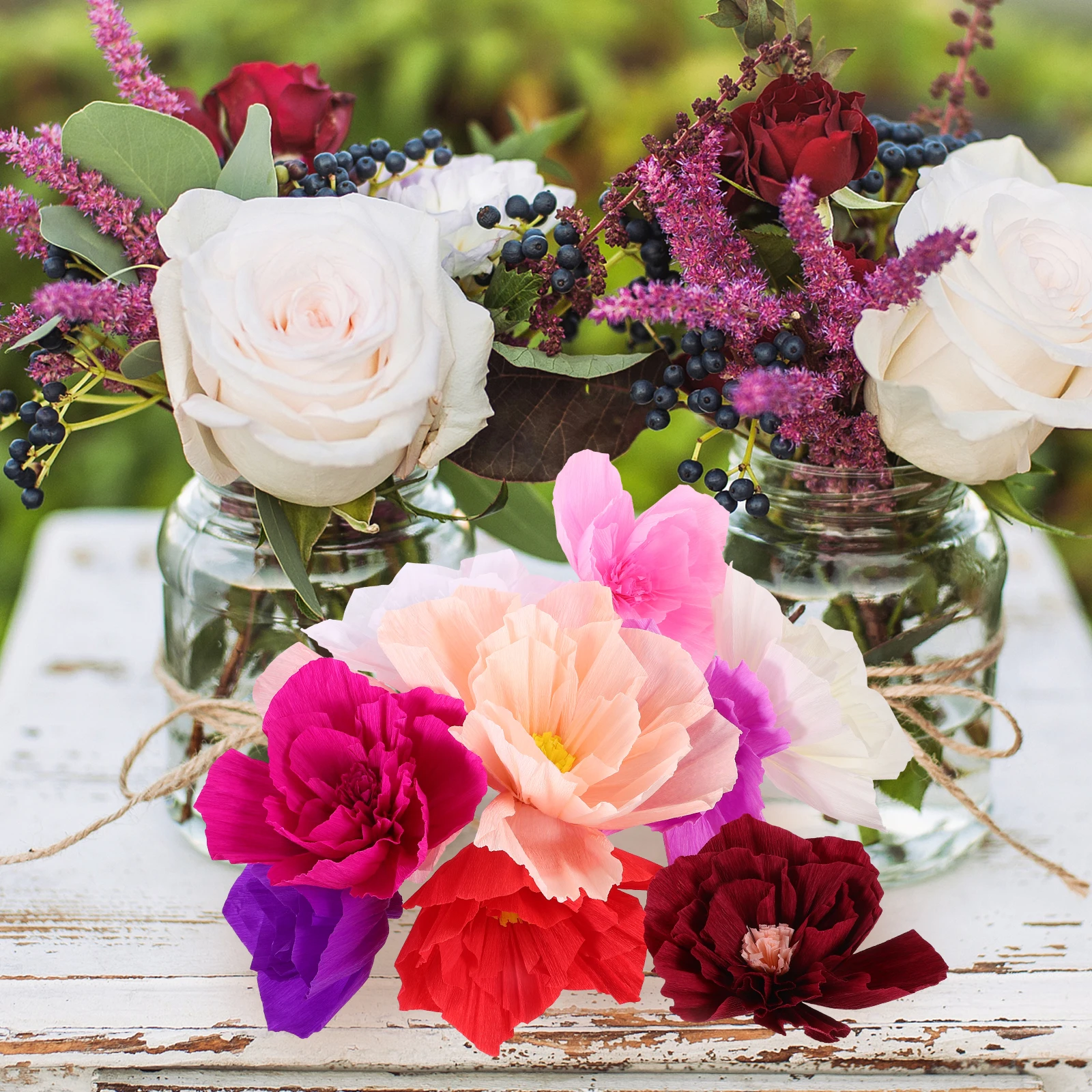 

10 Pcs Decor Wedding Party Wall Flowers Paper Flowers DIY Wall Paper Flower Background Flower Decoration Garland