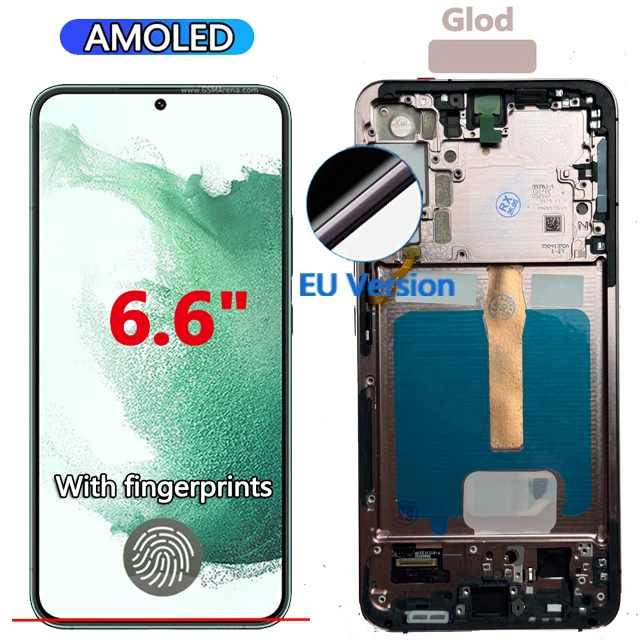 Nieuw AMOLED-scherm voor Samsung Galaxy S22+ 5G LCD-scherm Touchscreen Digitizer voor Samsung S22 Plus 5G LCD-scherm vervanging