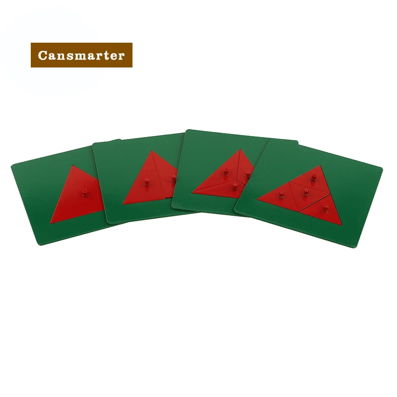 Montessori Mateirals Metal Fraction Circles Square Triangle Preschool Jigsaw Puzzle Know Shape Math Toy