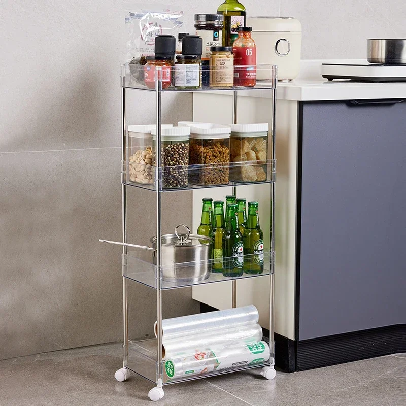 

Storage Rack Carts Shelves Floor To Ceiling Bathroom Kitchen Mobile Snacks Toy Bathroom Multi-layer Bedroom Storage Book