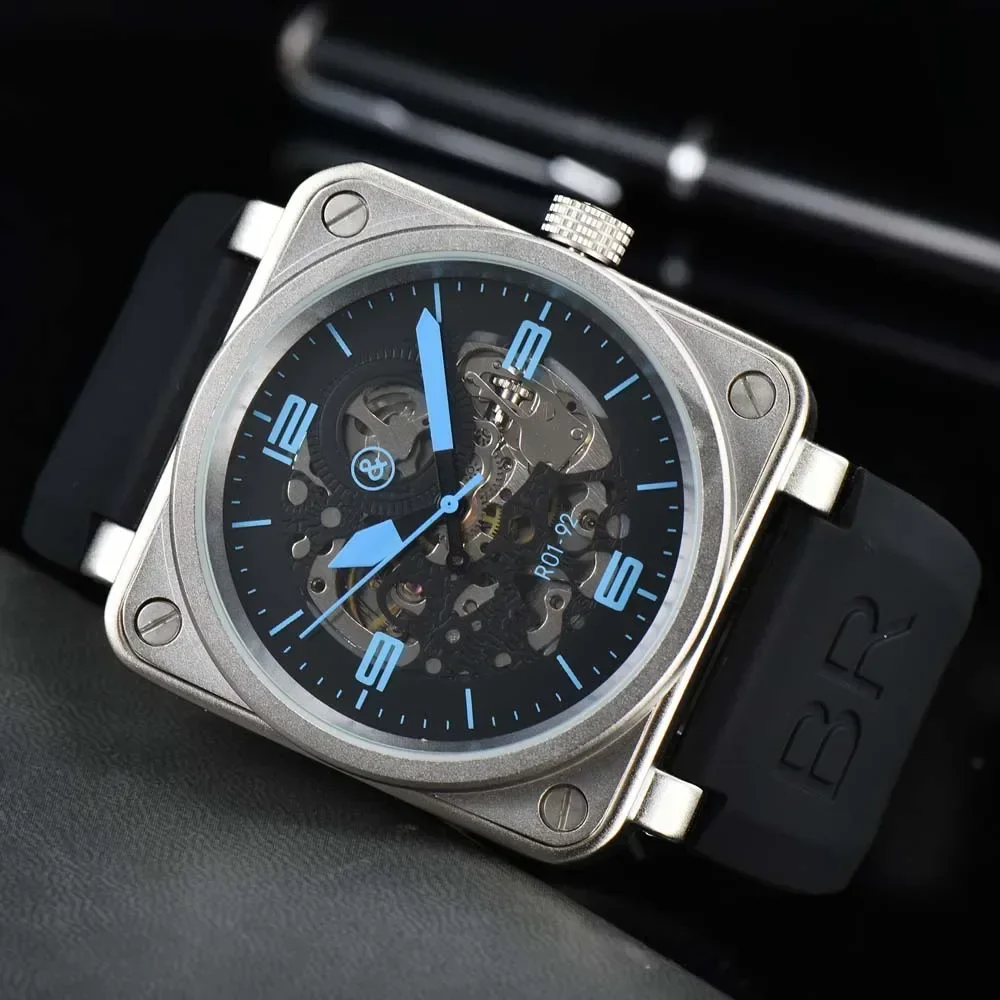TOP AAA Original BR Brand Watches for Mens Fashion Sport Square Automatic Mechanical WristWatch New Business Simple Square Clock