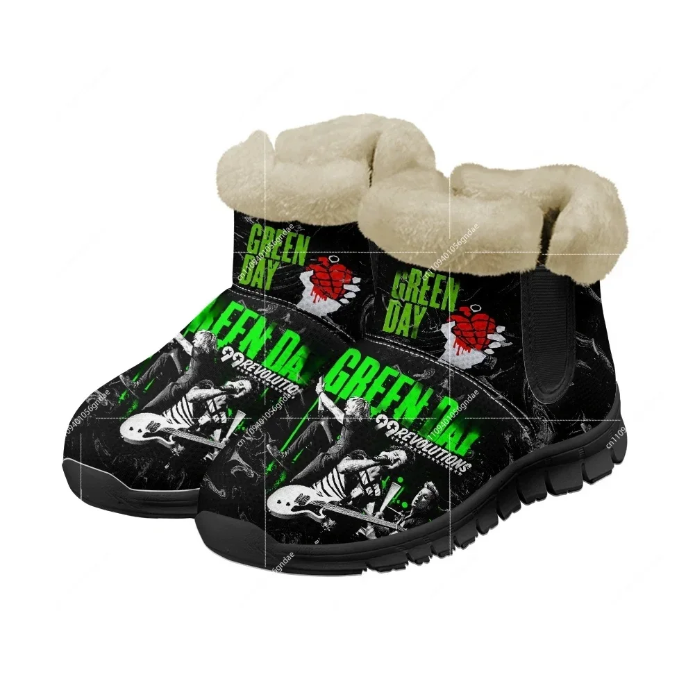 Green Day Pop Rock Band Snow Boots Mens Womens Shoe Keep Warm High Quality Casual Lightweight Couple Sports Custom Sneakers