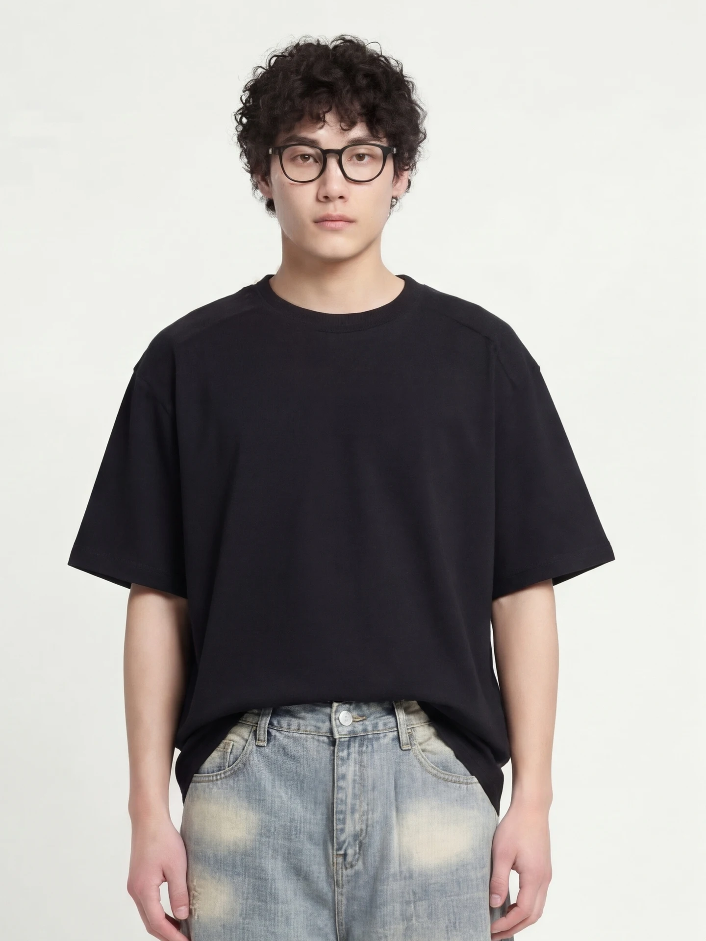 

from Blank Aesthetic ort Sve T-irt Loose Fit round Ne Summer 2026 Men's Ethnic Clothing ow berd