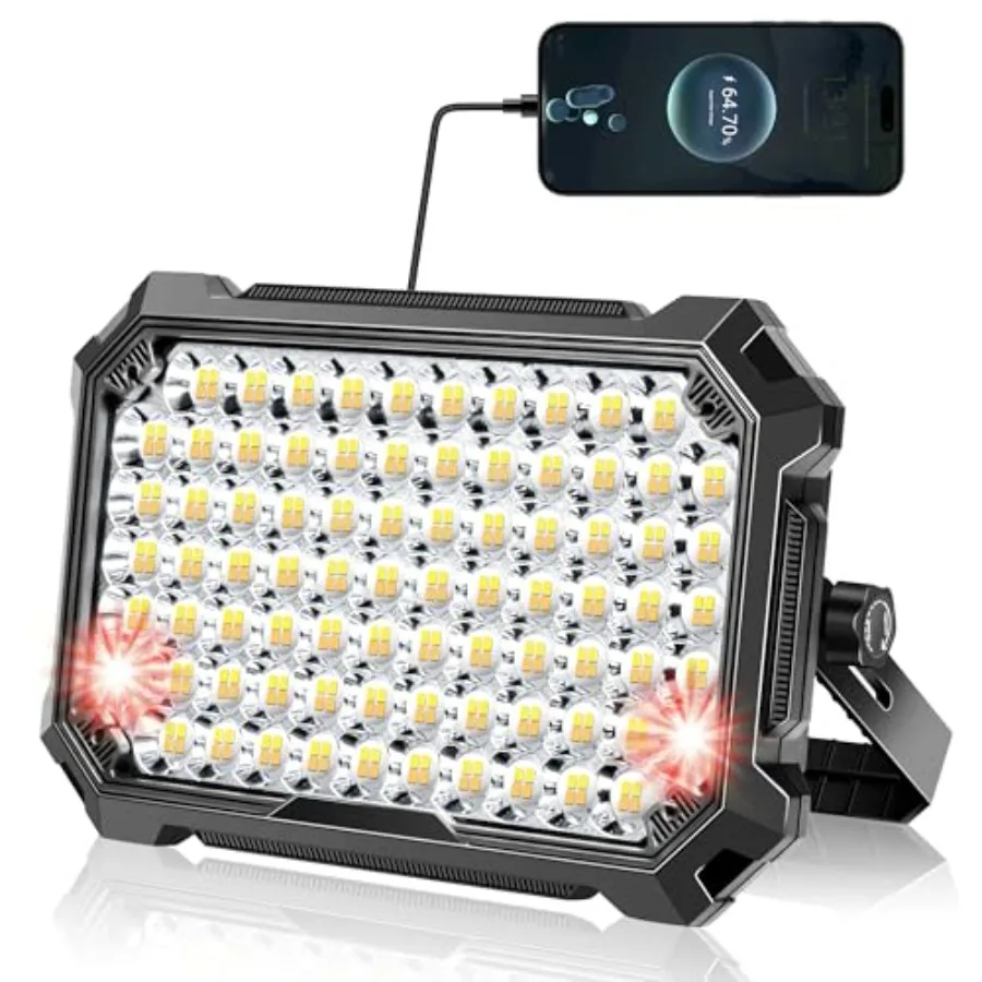 LED Work Light Rechargeable Outdoor 13000mAh Work Flood Lights 10000LM with 4 Light Modes for Camp Essentials IP65 Waterproof L