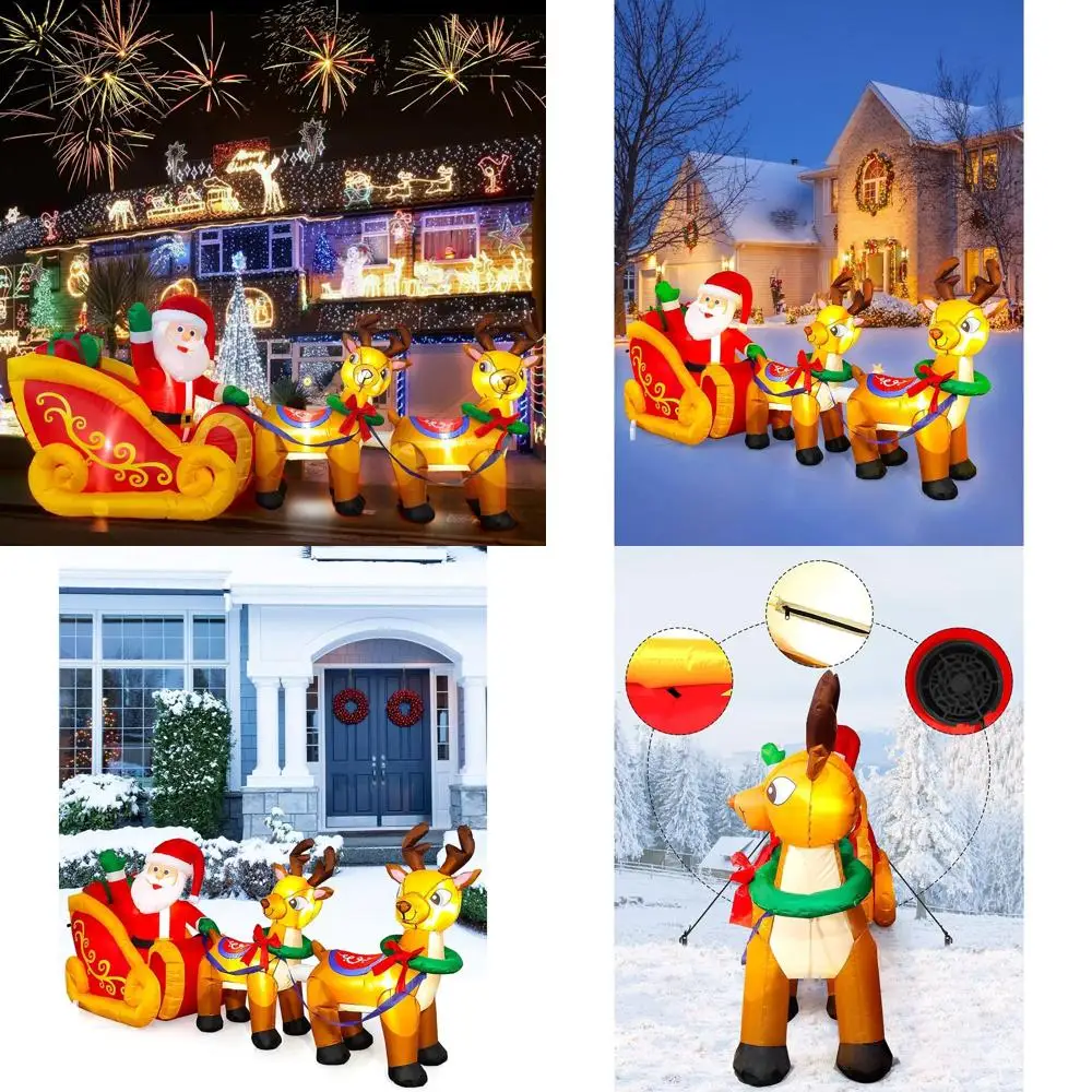 

LED-lit Santa Sleigh Inflatable - 8ft Christmas Outdoor/Indoor Yard Lawn Garden Decor