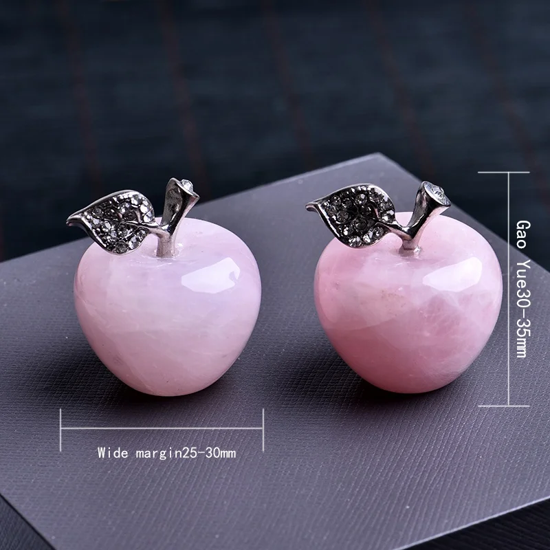 1PC Natural Rose Quartz Pink Apple Can Be Used for Couple Decorations Home Decoration Study Room Decoration DIY Gift view 5