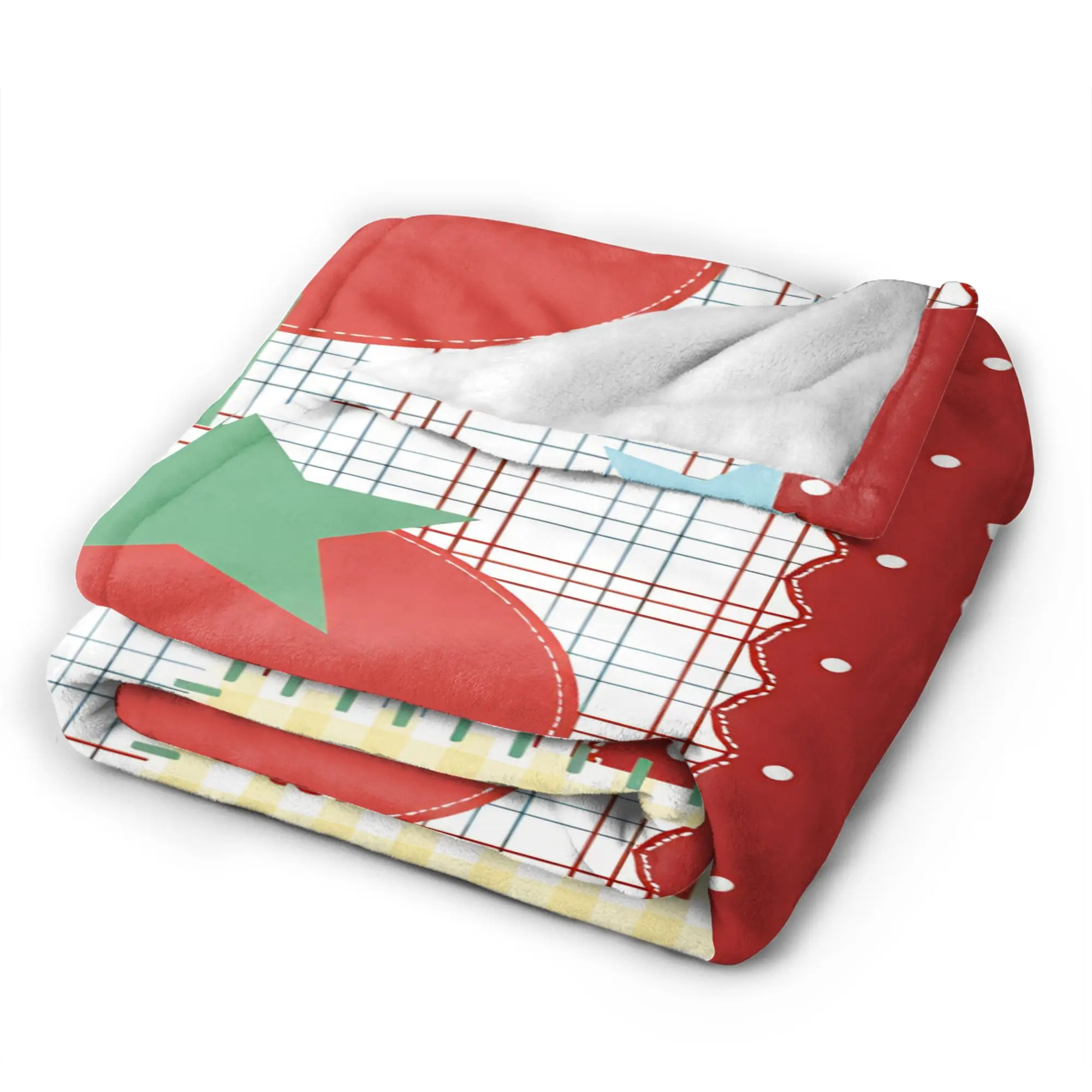 Tomato - Red Background Throw Blanket Soft Cozy Print Blanket  For Home Decor Plane Travel Flannel Bedspread Bed Cover