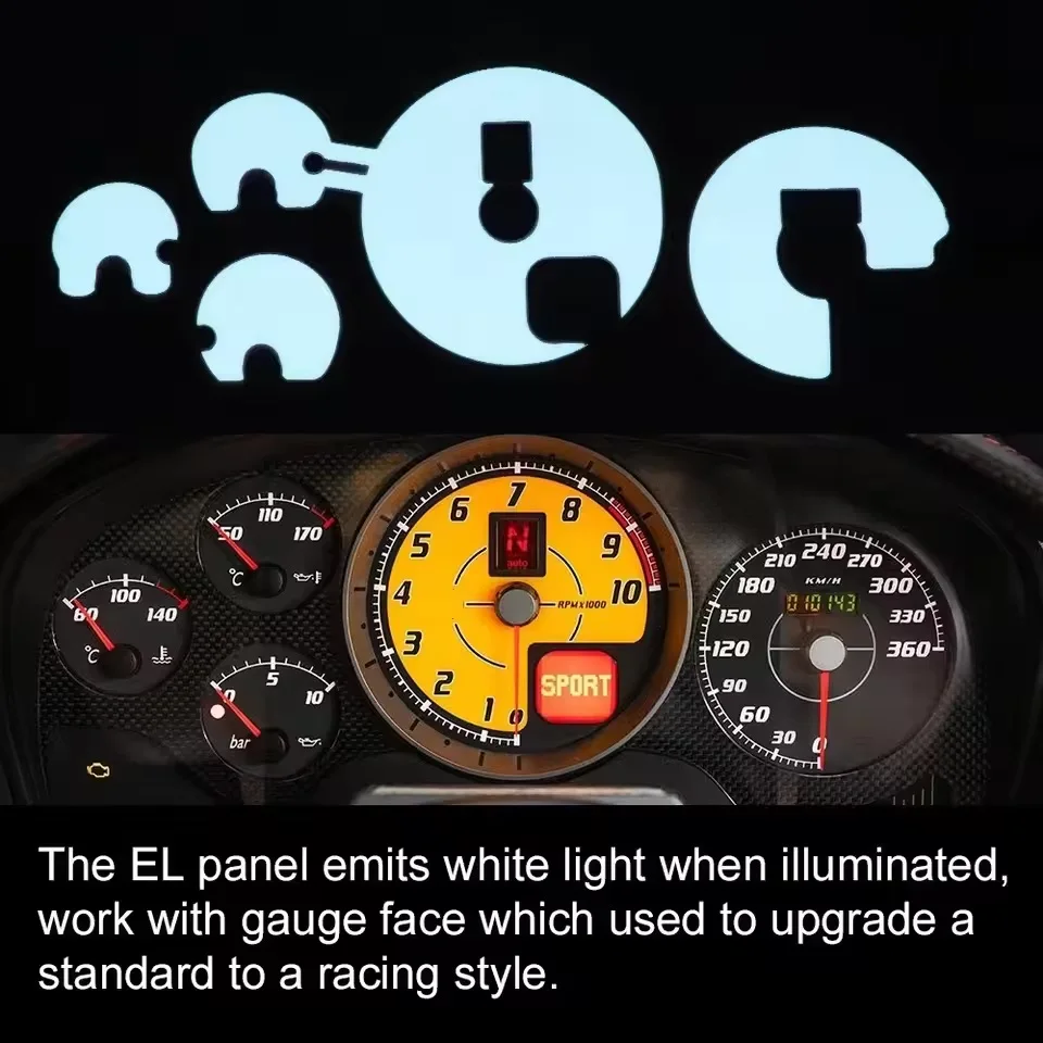 EL-Panel mit Anzeigefläche für Ferrari F430 (F131) Instrumentencluster-Hintergrundbeleuchtungsreparatur – Detail 4